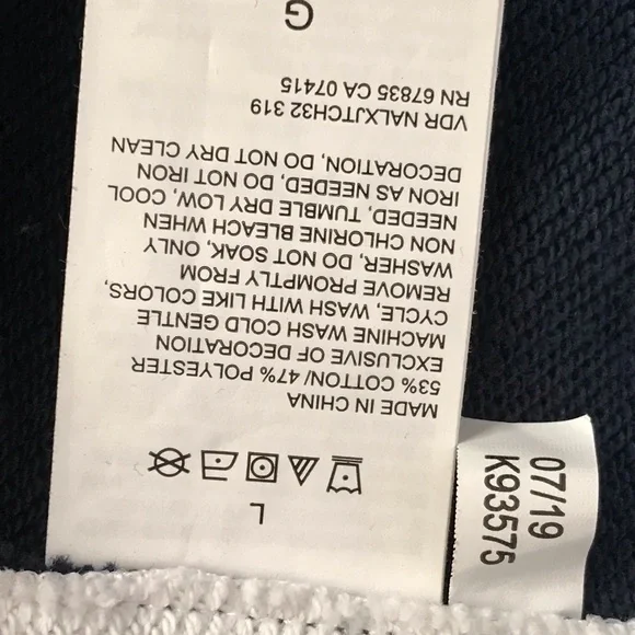 Mens Nautica jacket LG full zip Blue Sail logo sleeves cotton navy blue white - Picture 5 of 5